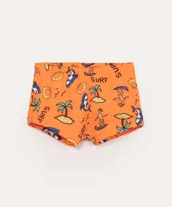 sunga infantil boxer praia proteção uv50 laranja 4