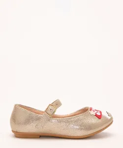 sapatilha infantil cogumelo baby club dourada 24