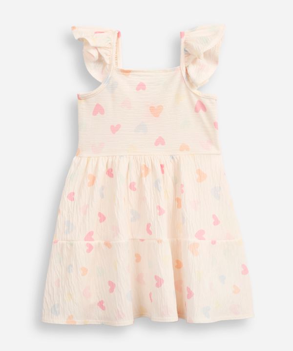 vestido infantil corações bege 5