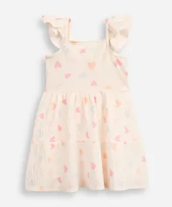 vestido infantil corações bege 1