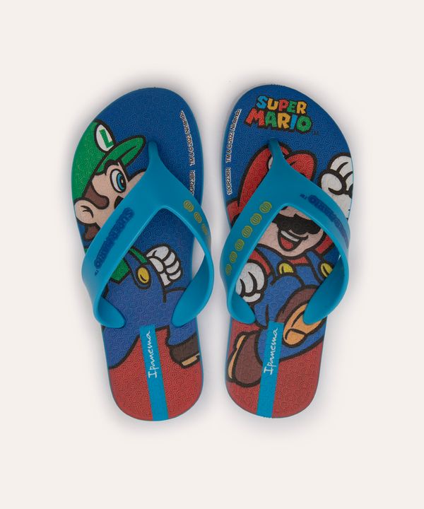 chinelo infantil mario bros ipanema azul aqua 33-34