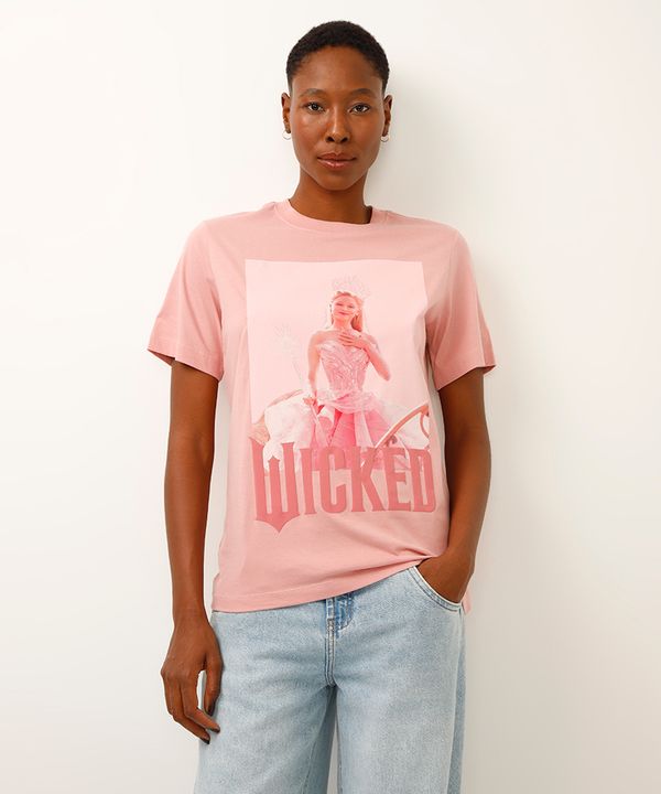 camiseta de algodão wicked rosa P