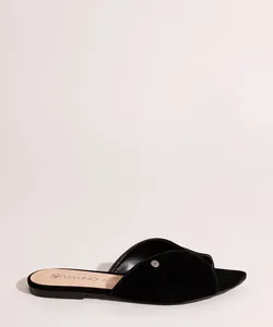 Mule Feminino Bico Fino Aberto Via Uno Preto 36