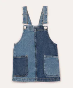 salopete jeans infantil com bolsos azul 3