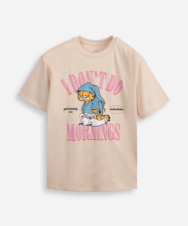 camiseta oversized juvenil de pijama bege 10