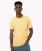 camiseta masculina de algodão básica manga curta amarela PP