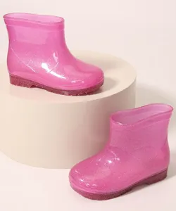 Galocha Infantil Cano Médio com Glitter LueLua Pink 21-22