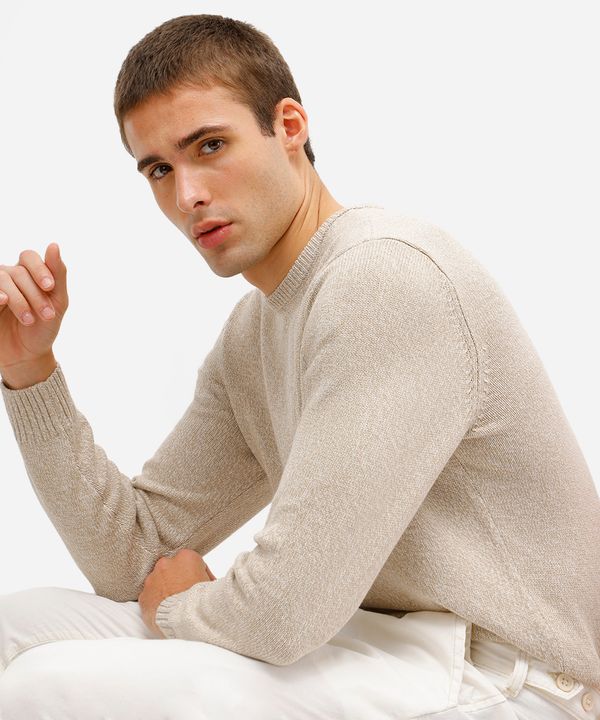suéter masculino de tricot bege M
