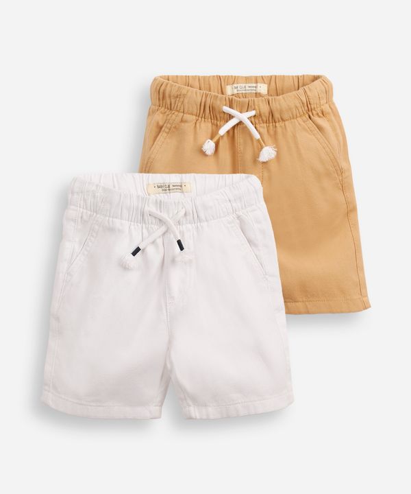 kit com 2 bermudas infantis sarja colorido 5