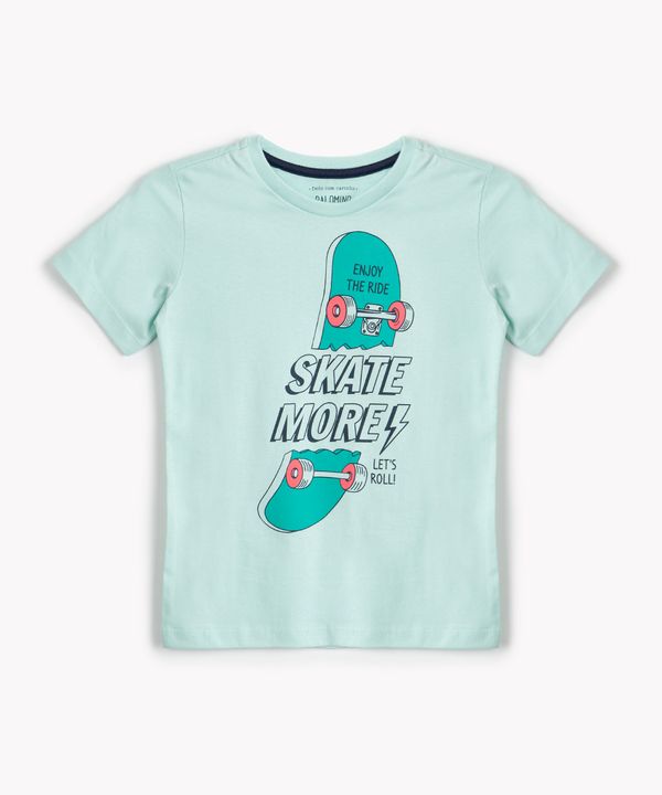 camiseta de algodão infantil skate more verde 12