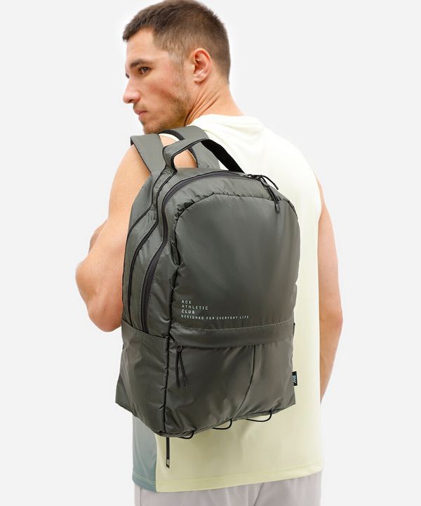 mochila com bolsos esportiva verde UNICO