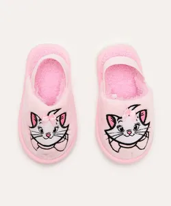 pantufa infantil de pelúcia marie rosa 31-32