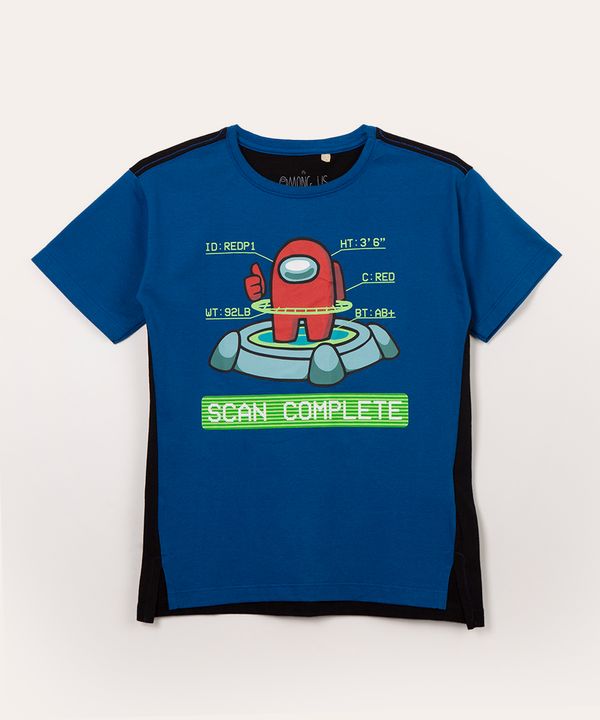 camiseta infantil manga curta among us azul royal 4