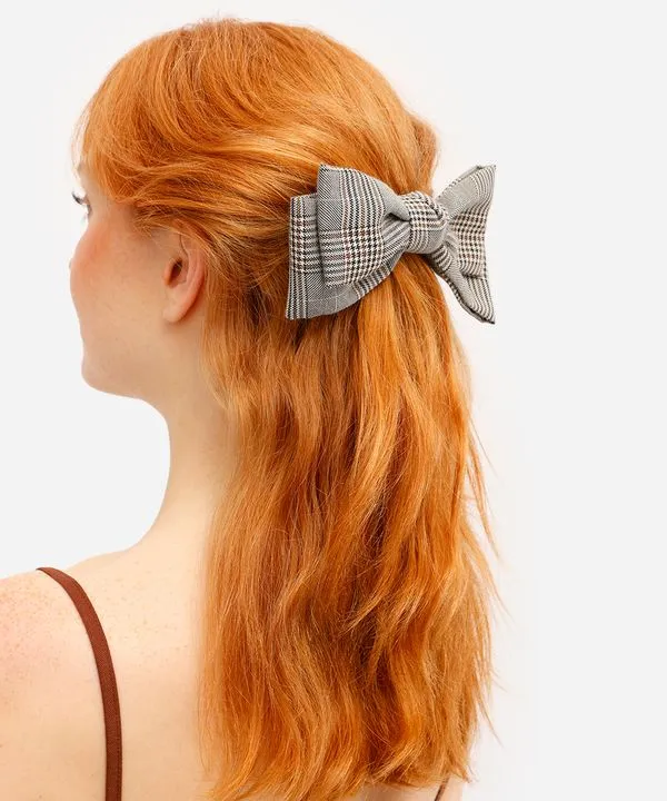 presilha de cabelo laço duplo estampada colorido UNICO