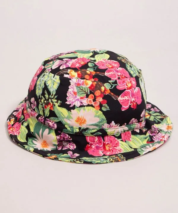 chapéu infantil estampado floral com proteção uv50+ além dos mares alter do chão multicor Único