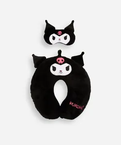 apoio de pescoço com máscara de dormir kuromi preto UNICO