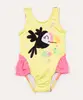 maiô infantil tucano com babado proteção uv amarelo 6-9
