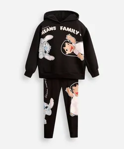 conjunto infantil de moletom stitch preto 12