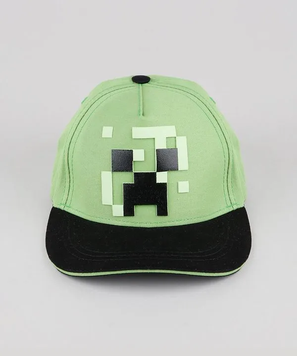 Boné Infantil Aba Curva Creeper Minecraft Verde M