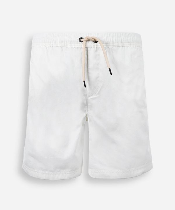 bermuda reta juvenil de sarja cós elástico off white 10