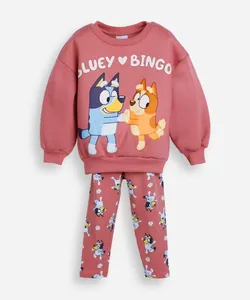 conjunto de moletom infantil bluey rosa 5