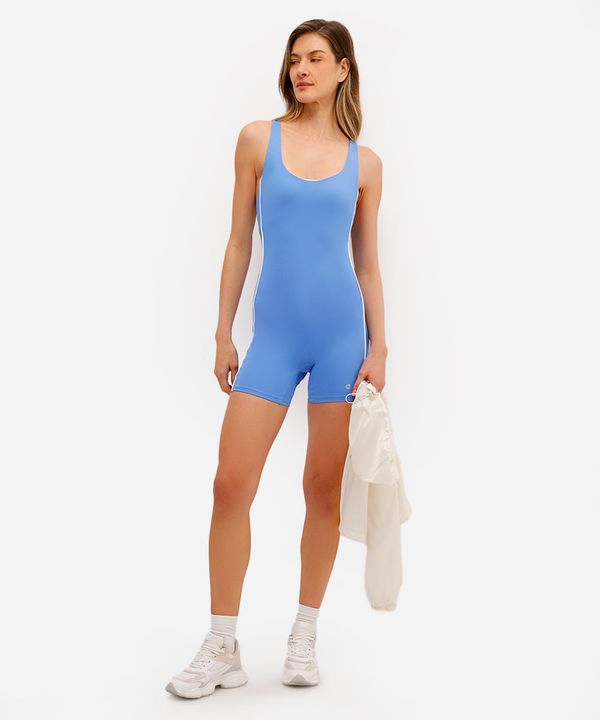 macaquinho feminino esportivo de poliamida com nervura azul P