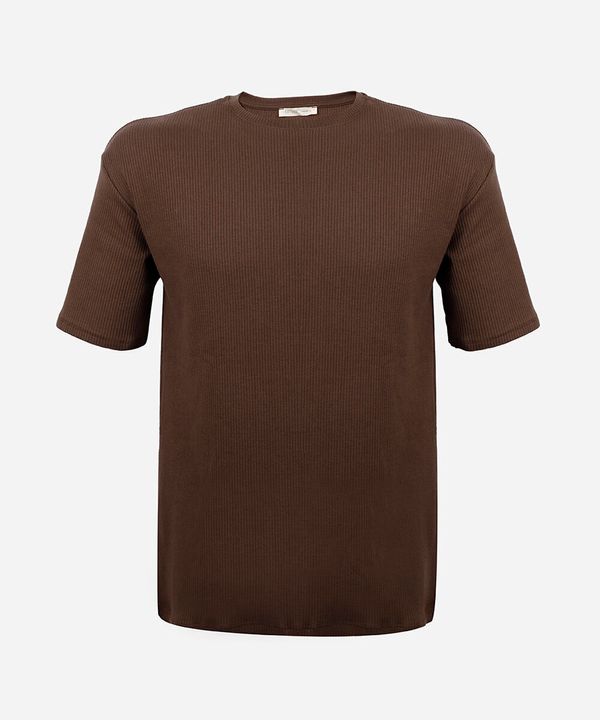 camiseta juvenil de algodão texturizada marrom 10