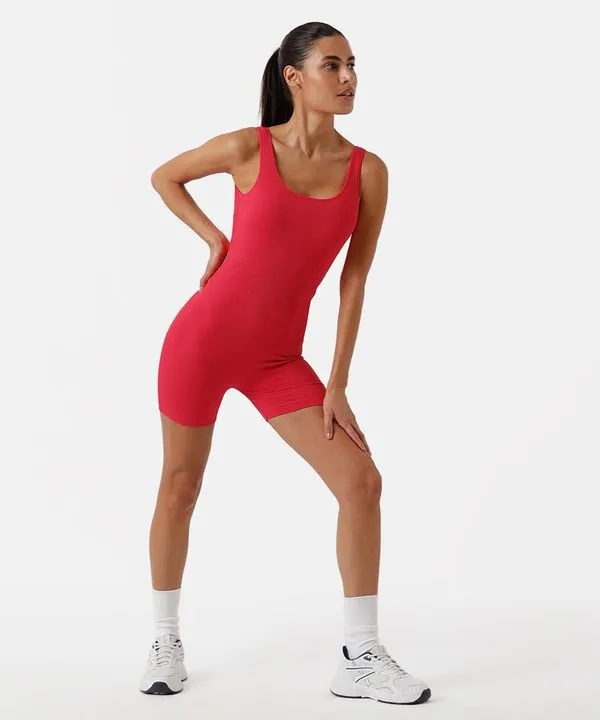 macaquinho feminino esportivo com compressão vermelho M
