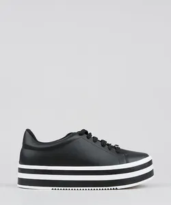 Tênis Feminino Vizzano Flatform com Listras Preto 37