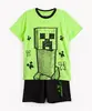 pijama de algodão infantil Minecraft manga longa verde 10