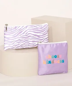 Kit de 2 Nécessaires Femininas "Choose Kindness" Lilás Único