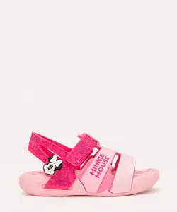 sandália infantil minnie mouse grendene rosa 17-18