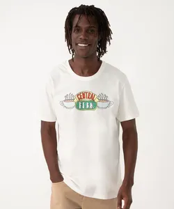 camiseta de algodão friends manga curta - OFF WHITE P