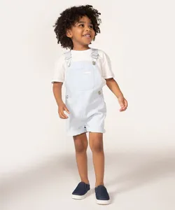 jardineira infantil jeans listrada azul 5