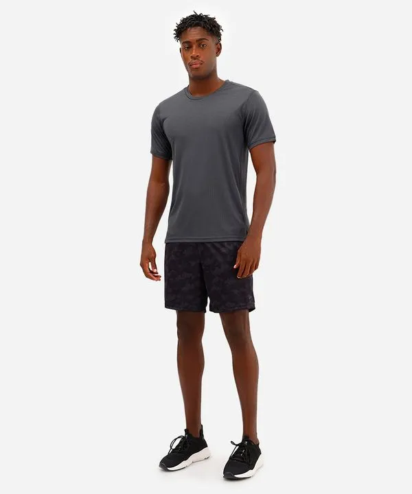 short masculino esportivo com bermuda interna camuflado preto G