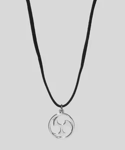 Colar Masculino com Pingente de Metal Preto Único