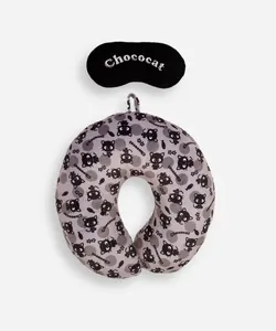 kit apoio de pescoço chococat com máscara cinza UNICO