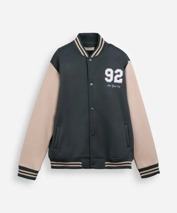 jaqueta bomber juvenil ovesized em moletom verde 16