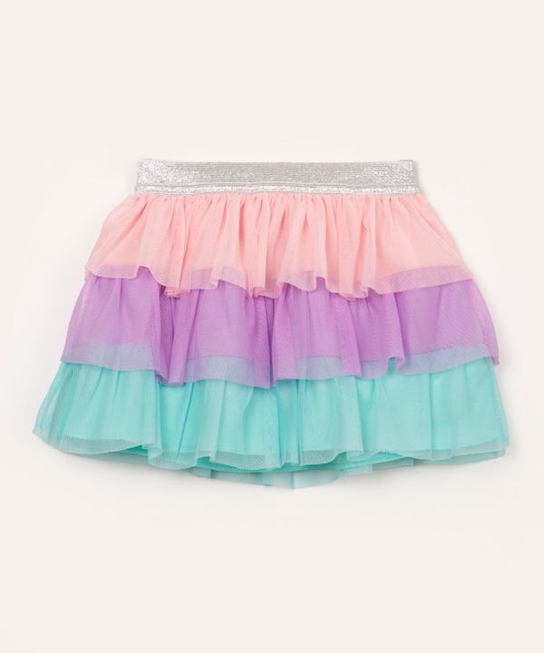 saia infantil de tule elástico metalizado colorido 3