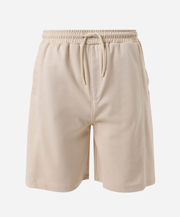 bermuda juvenil com bolsos bege 12