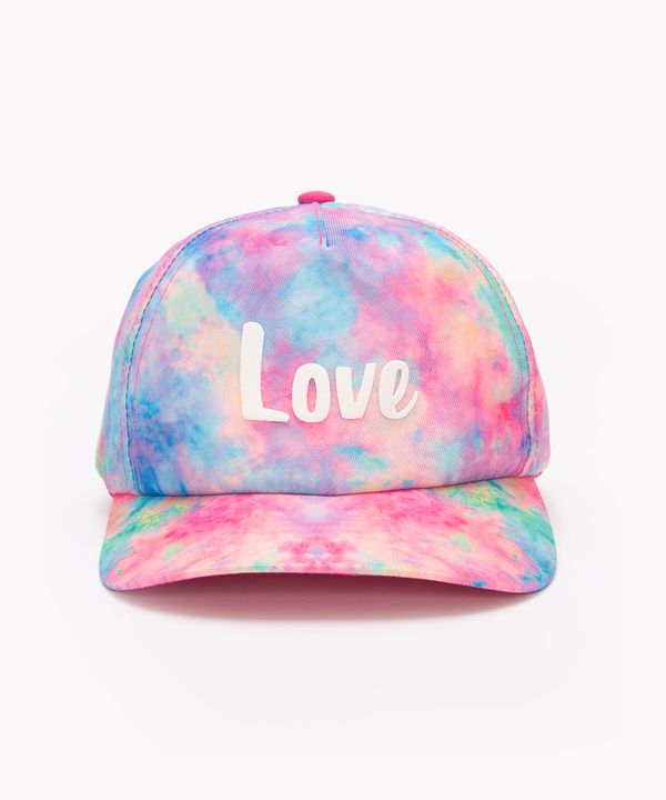boné infantil tie dye love multicor Único