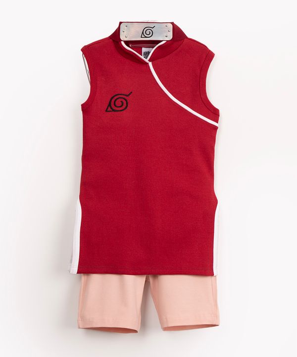 conjunto juvenil fantasia naruto regata vermelho 10