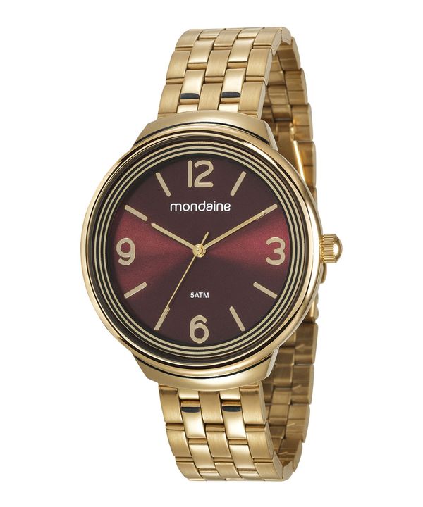 Kit de Relógio Analógico Mondaine Feminino + Pulseira - 53665LPMVDE2K Dourado Único