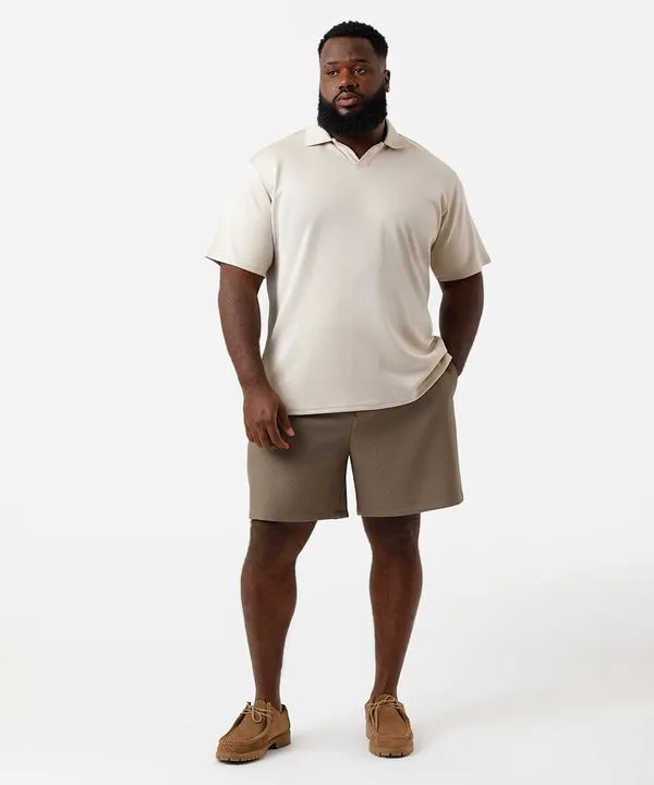 bermuda de alfaiataria masculina cós elástico texturizada plus size verde 50