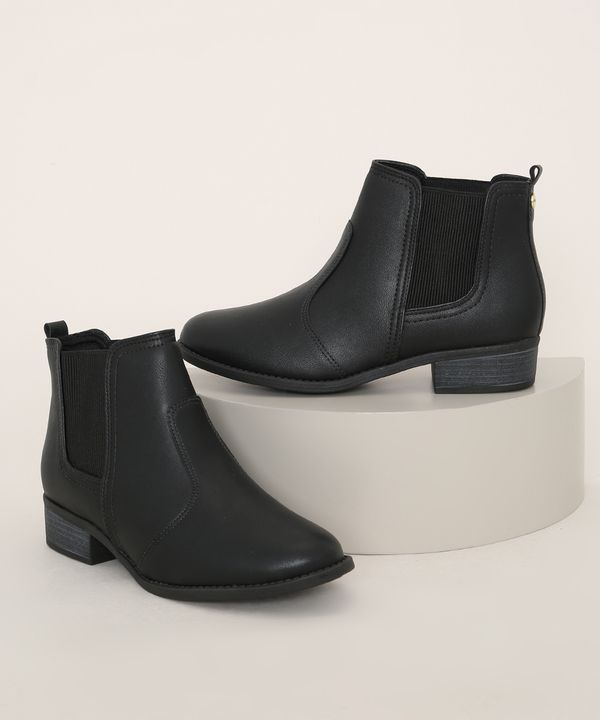 Bota Feminina Modare Chelsea Salto Baixo Preta 36