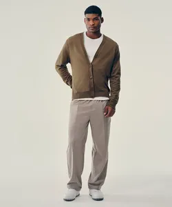 calça jogger alfaiataria cós elástico bege 46