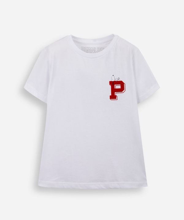 camiseta infantil de algodão snoopy off white 10