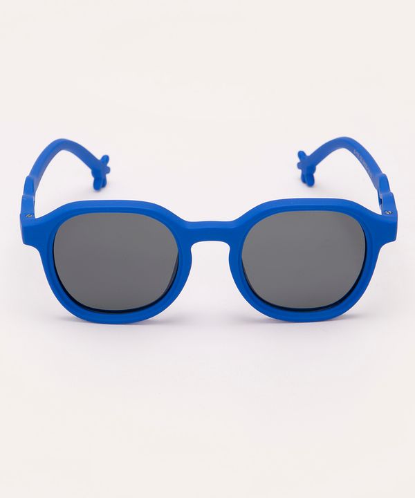óculos de sol infantil oval com proteção uv azul Único
