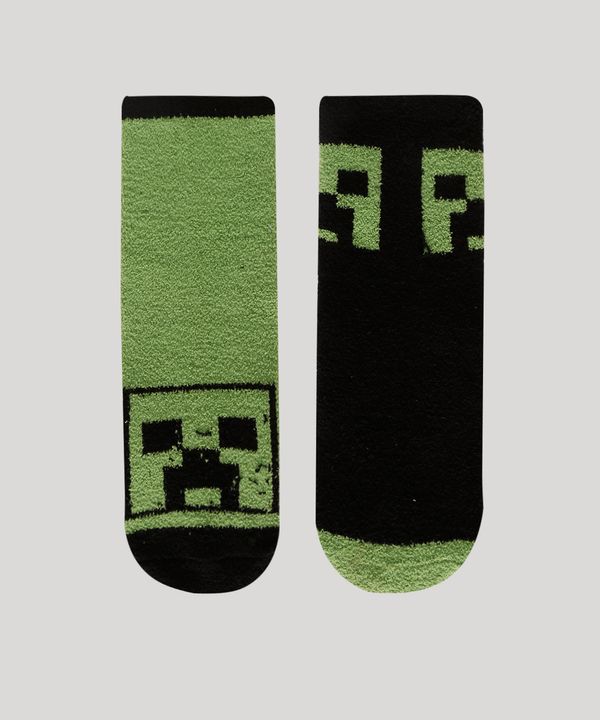 Kit de 2 Meias Infantis Cano Alto Minecraft Multicor 24-26