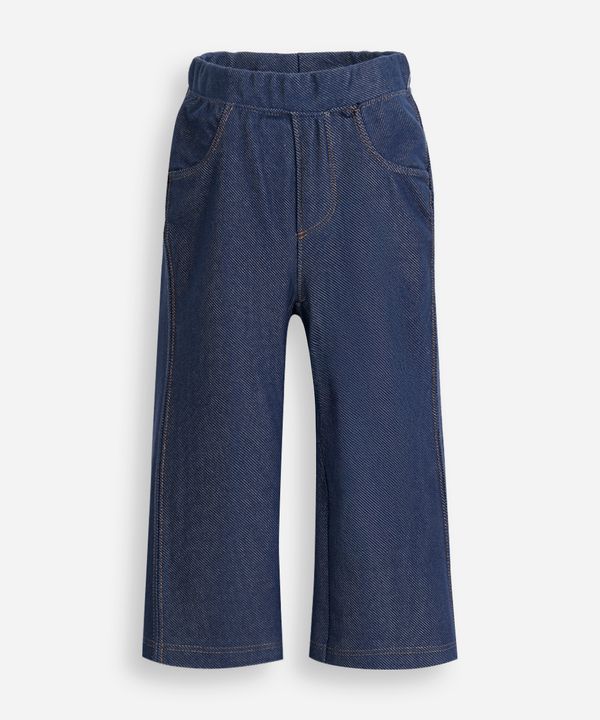 calça flare infantil jeans cós elástico azul 3